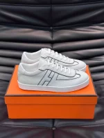 Hermes Boomerang Sneakers In White Epsom Calfskin – HM021