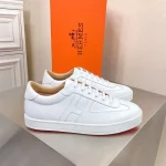 Hermes Boomerang Sneakers In White Epsom Leather – HM055