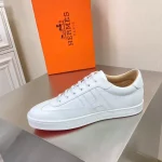 Hermes Boomerang Sneakers In White Epsom Leather – HM055