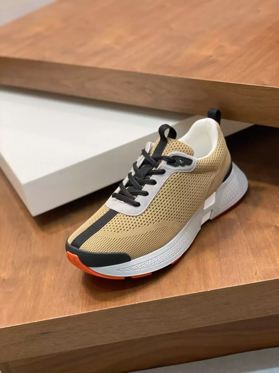 Hermes Heros Sneakers in Khaki Technical Knit – HM007