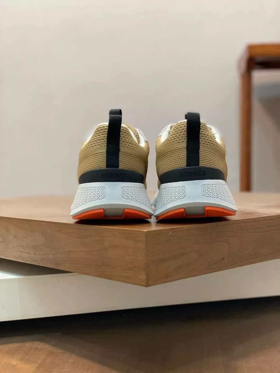 Hermes Heros Sneakers in Khaki Technical Knit – HM007