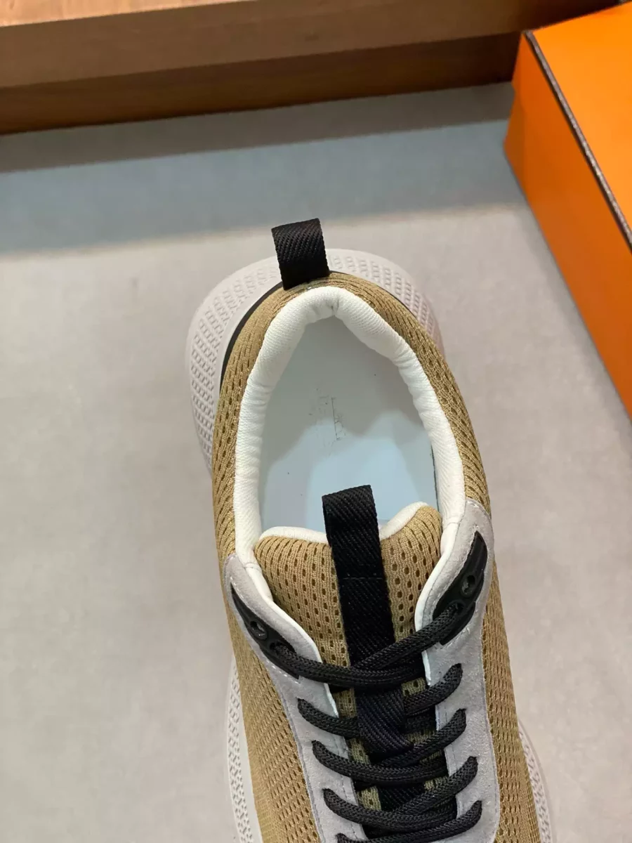 Hermes Heros Sneakers in Khaki Technical Knit – HM007