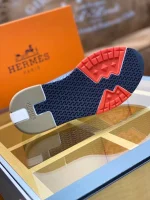 Hermes Men’s Addict Sneakers In Bicolor Blue Knit – HM034