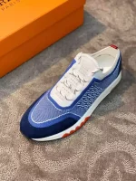 Hermes Men’s Addict Sneakers In Bicolor Blue Knit – HM034