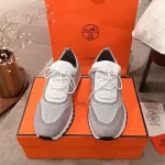 Hermes Men’s Addict Sneakers In Grey Knit – HM036