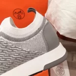 Hermes Men’s Addict Sneakers In Grey Knit – HM036