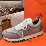 Hermes Men’s Addict Sneakers In Grey Knit – HM036