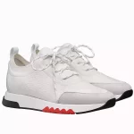Hermes Men’s Addict Sneakers In White Knit – HM037