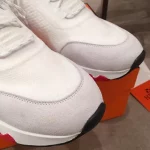 Hermes Men’s Addict Sneakers In White Knit – HM037