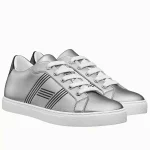 Hermes Men’s Avantage Sneakers In Grey Metallic Leather – HM059