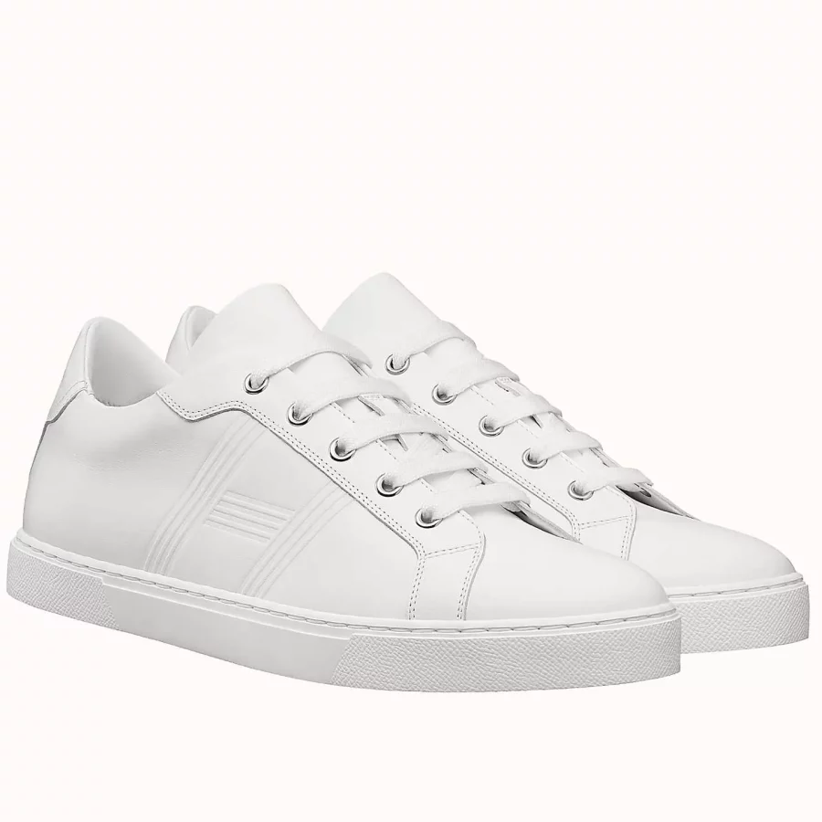 Hermes Men’s Avantage Sneakers In White Calfskin – HM062