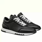 Hermes Men’s C-Addict Sneakers In Black Perforated calfskin – HM040