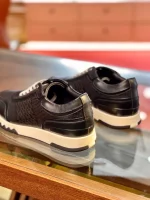 Hermes Men’s C-Addict Sneakers In Black Perforated calfskin – HM040