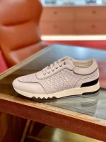 Hermes Men’s C-Addict Sneakers In White Perforated Calfskin – HM039