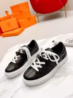 Hermes Men’s Day Sneakers in Black Leather – HM025