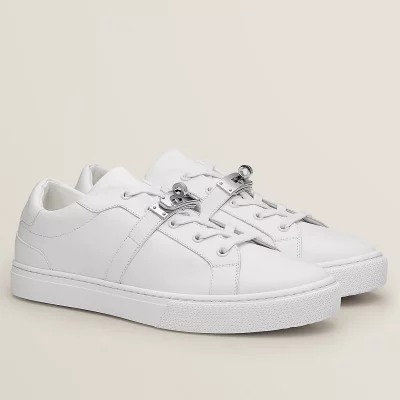 Hermes Men’s Day Sneakers in White Leather – HM024