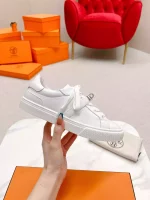 Hermes Men’s Day Sneakers in White Leather – HM024