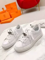 Hermes Men’s Day Sneakers in White Leather – HM024
