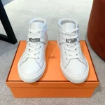 Hermes Men’s Daydream High-top Sneakers in White Leather – HM031