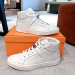 Hermes Men’s Daydream High-top Sneakers in White Leather – HM031