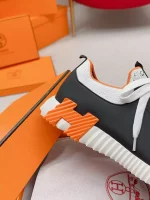 Hermes Men’s Depart Sneakers in Black Gradient Knit – HM030