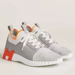 Hermes Men’s Depart Sneakers in Grey Gradient Knit – HM029