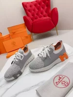 Hermes Men’s Depart Sneakers in Grey Gradient Knit – HM029