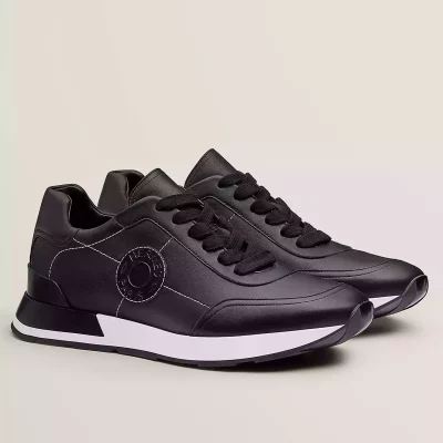 Hermes Men’s Drive Sneakers In Black Leather – HM033