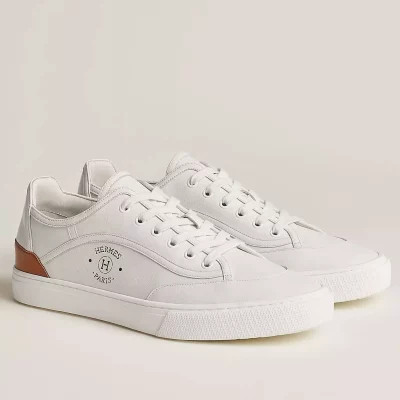 Hermes Men’s Get Sneakers in White Calfskin – HM026