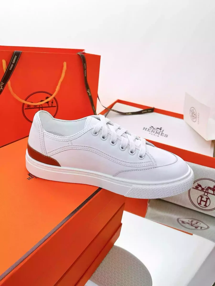 Hermes Men’s Get Sneakers in White Calfskin – HM026