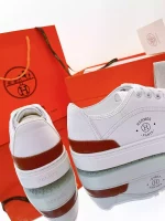 Hermes Men’s Get Sneakers in White Calfskin – HM026