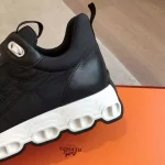 Hermes Men’s Impulse Sneakers in Black Fabric and Leather – HM016