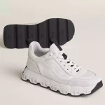 Hermes Men’s Impulse Sneakers in White Fabric and Leather – HM017