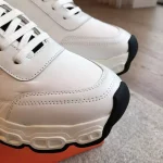 Hermes Men’s Impulse Sneakers in White Fabric and Leather – HM017