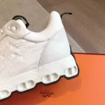 Hermes Men’s Impulse Sneakers in White Fabric and Leather – HM017