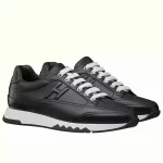 Hermes Men’s Trail Sneakers In Black Calfskin Leather – HM041