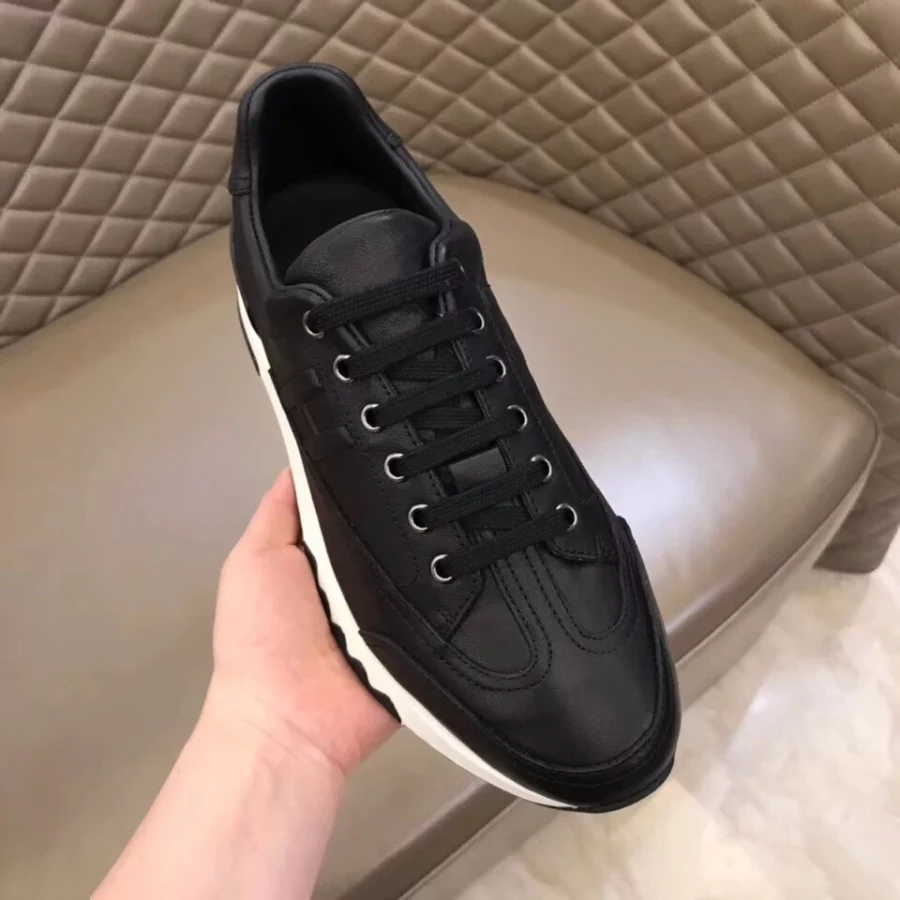 Hermes Men’s Trail Sneakers In Black Calfskin Leather – HM041