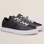 Hermes Women’s Day Sneakers in Black Leather – HM066