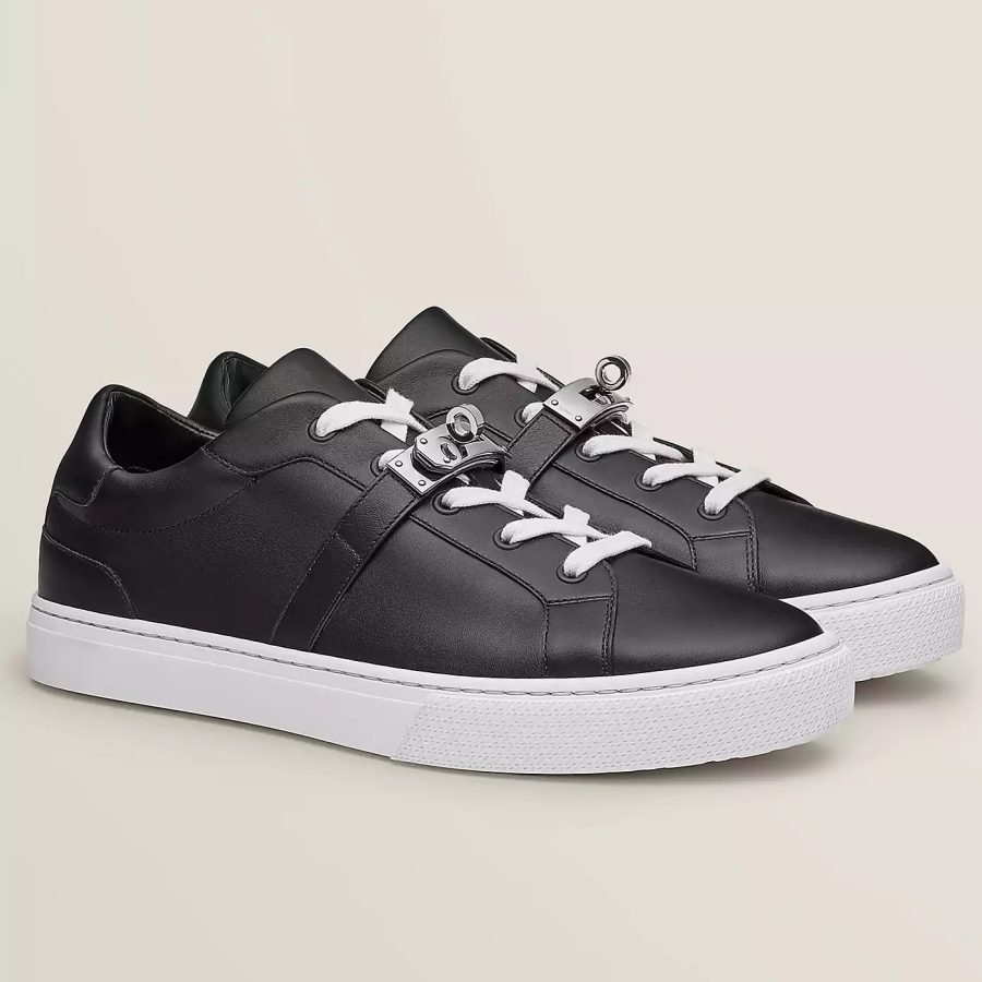 Hermes Women’s Day Sneakers in Black Leather – HM066