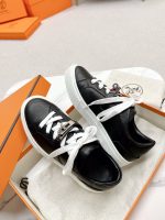 Hermes Women’s Day Sneakers in Black Leather – HM066
