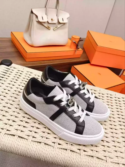 Hermes-Womens-Day-Sneakers-in-H-Canvas-with-Black-Leather-HM064-3-1.webp