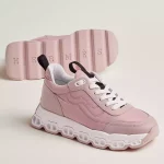Hermes Women’s Impulse Sneakers in Pink Fabric and Leather – HM018