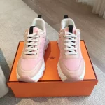 Hermes Women’s Impulse Sneakers in Pink Fabric and Leather – HM018