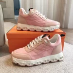 Hermes Women’s Impulse Sneakers in Pink Fabric and Leather – HM018