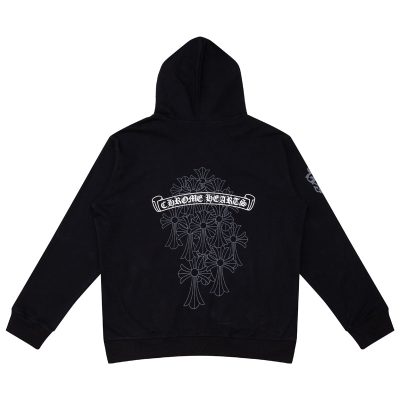 CHROME HEARTS BLACK WHITE ZIP UP HOODIE S-9