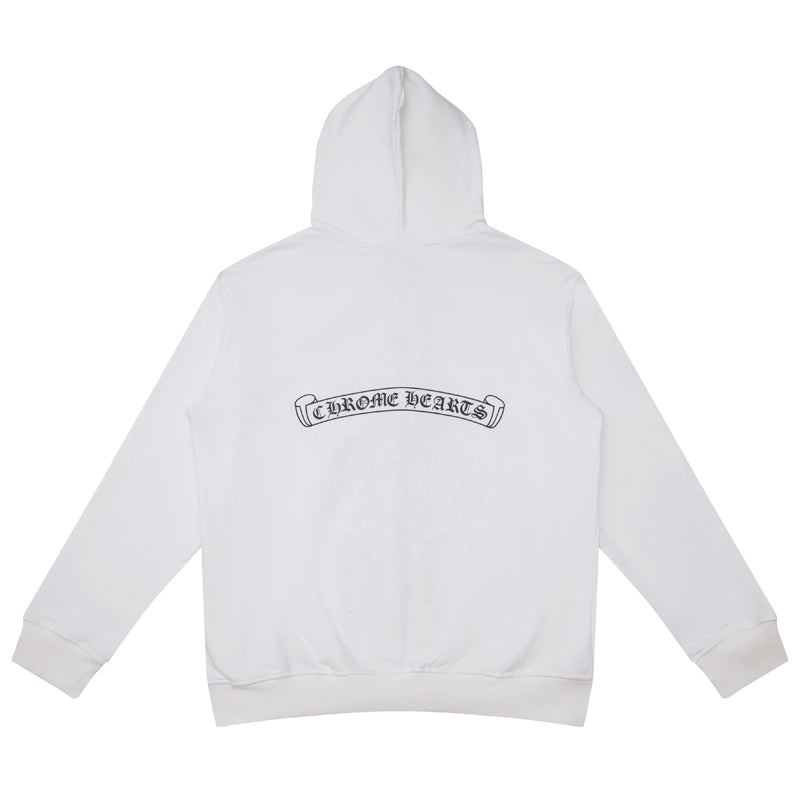 CHROME HEARTS BLACK WHITE ZIP UP HOODIE S-9