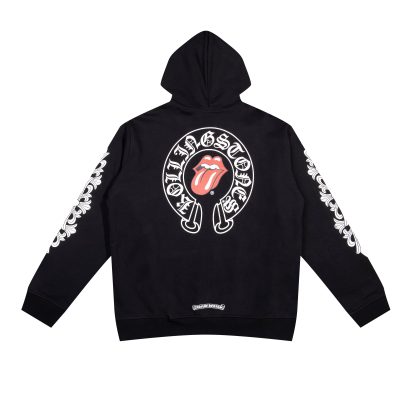 CHROME HEARTS BLACK WHITE ZIP UP HOODIE A-1