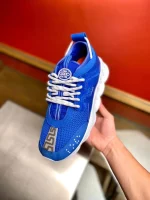 VERSACE WOMEN’S CHAIN REACTION SNEAKERS IN BLUE MESH – VSS026