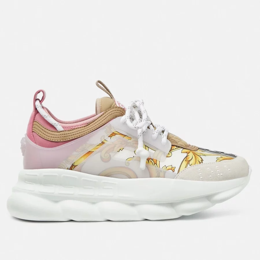 VERSACE WOMEN’S MULTICOLOUR CHAIN REACTION SNEAKERS WITH BAROQUE PRINT – VSS024