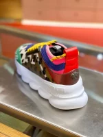 VERSACE WOMEN’S MULTICOLOUR CHAIN REACTION SNEAKERS WITH LEOPARD PRINT – VSS028